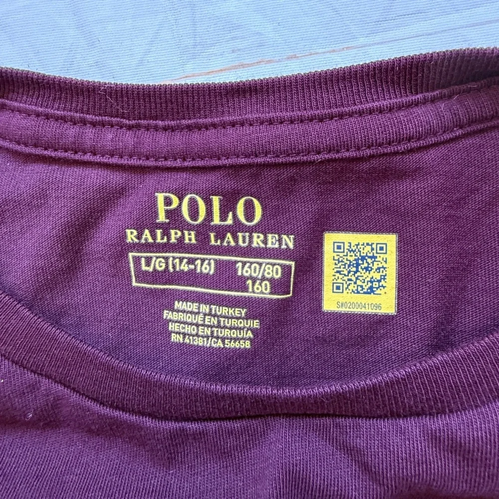 Polo Ralph‎ Lauren Bear Long Sleeve Shirt | Kids Large 14/16 | Burgundy Unis